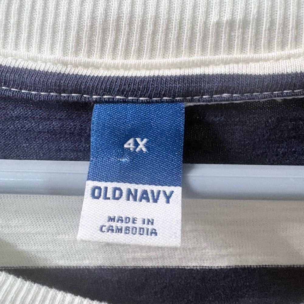 EUC Old Navy - Navy and White Striped Dress with slits in bottom size 4X - Picture 2 of 4